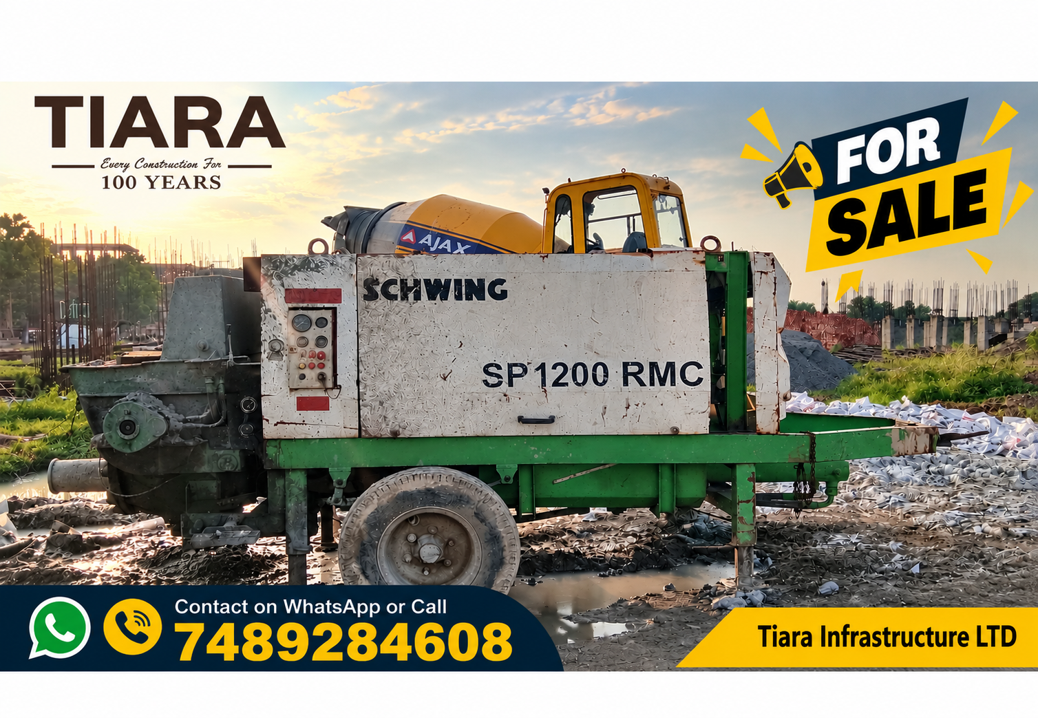 Used Schwing SP 1200 Concrete Pump for Sale | Tiara Infrastructure for sale