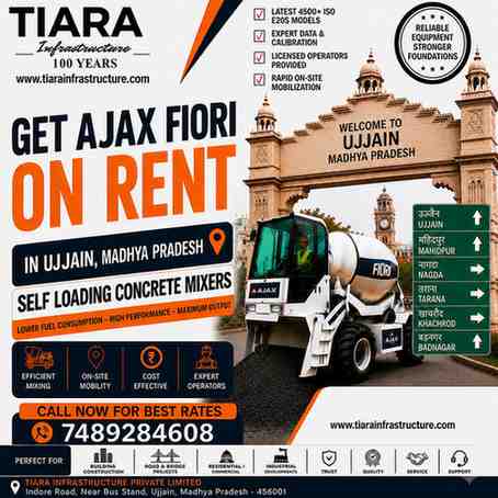 Ajax Fiori on Rent in Ujjain | Self Loading Concrete Mixer Hire