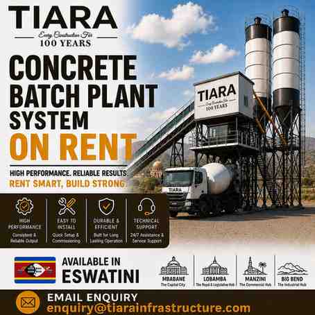 Concrete Batching Plant on Rent in Eswatini – Mbabane, Lobamba, Manzini & Big Bend