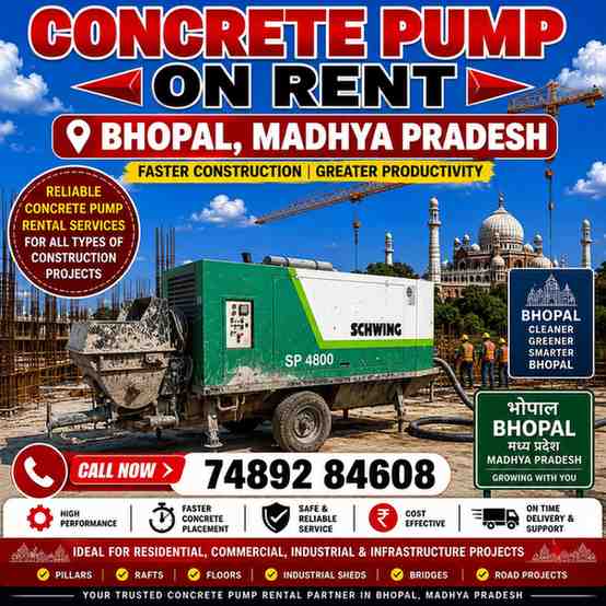 Concrete Pump on Rent in Bhopal, Madhya Pradesh