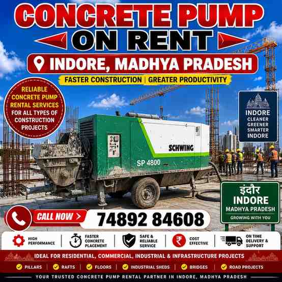 Concrete Pump on Rent in Indore, Madhya Pradesh