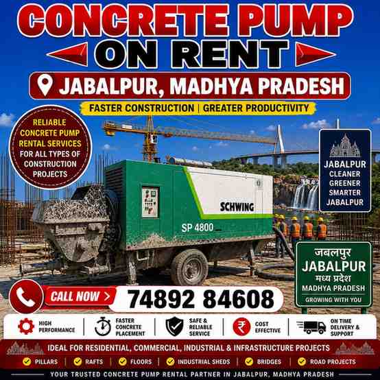 Concrete Pump on Rent in Jabalpur, Madhya Pradesh