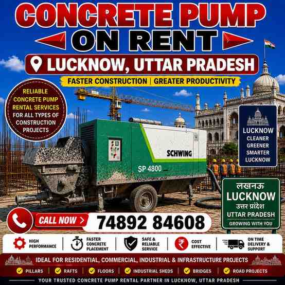 Concrete Pump on Rent in Lucknow, Uttar Pradesh