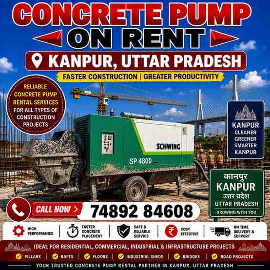 Concrete Pump on Rent in Kanpur, Uttar Pradesh