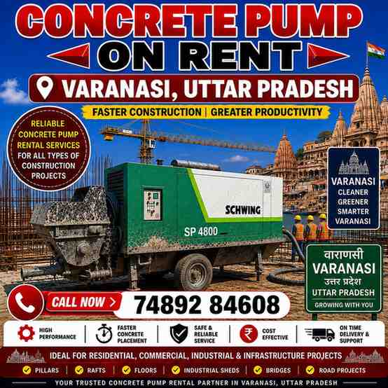 Concrete Pump on Rent in Varanasi, Uttar Pradesh