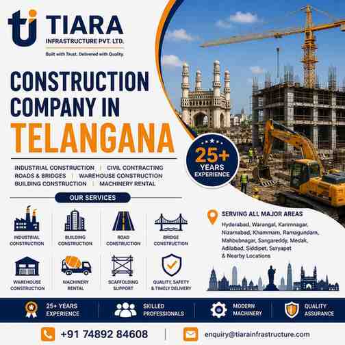 Construction Company in Telangana | Civil Contractors & Industrial Construction Services | Tiara Infrastructure Pvt Ltd