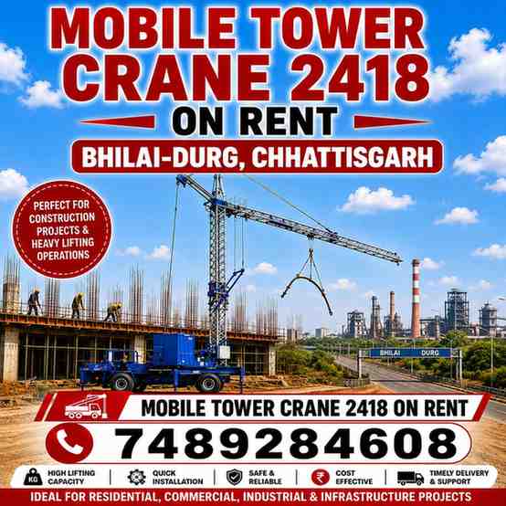Mobile Tower Crane 2418 on Rent in Bhilai-Durg, Chhattisgarh