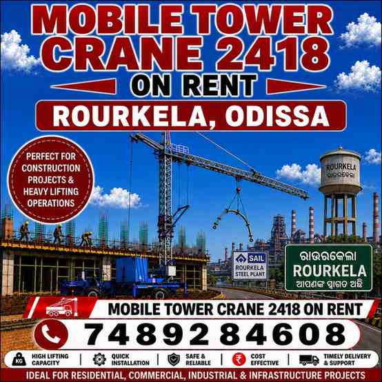 Mobile Tower Crane 2418 on Rent in Rourkela, Odisha