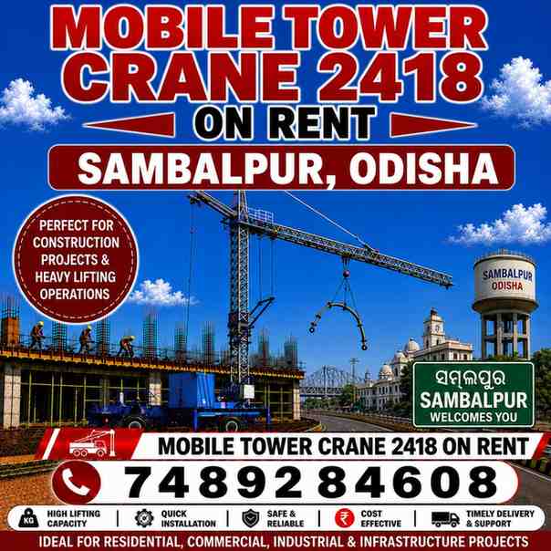 Mobile Tower Crane 2418 on Rent in Sambalpur, Odisha