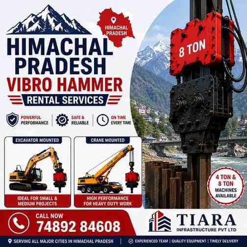 Vibro Hammer Rental Services in Himachal Pradesh | Sheet  Driving | Tiara Infra | Call 74892 84608